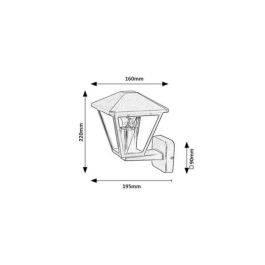 RABALUX RAB-7146 Aplique Exterior Paravento 1xE27 IP44 Negro Aluminio Cristal Transparente Clásico para Terraza
