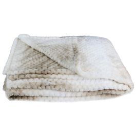 Home Deco Factory Manta Tie Dye Beige XXL 150x200 cm Punto Nido de Abeja Suave para Hogar