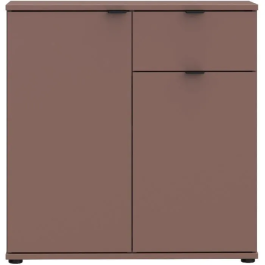GANYMEDE Cómoda GNM K222LU72, 2 puertas, 1 cajón, Terracota, 80,1 x 34,1 x 82,3 cm