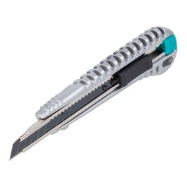 Wolfcraft Cúter de cuchillas separables metálico 9mm con cuchilla negra profi-sharp, 4305000