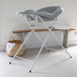 Thermobaby TUB LAGOON Bañera Evolutiva Bebé con Asiento Integrado 0-12 Meses para Recién Nacido y Niño Pequeño Gris