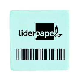 Liderpapel Goma de borrar miga de pan para lápiz cuadrada azul pastel y blanco 29 x 29 x 12 mm
