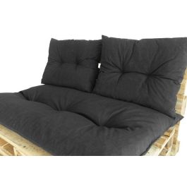 Jardín Privado Kit Palet Clásico Colchón Pizarra 120x80x10cm + 2 Cojines Respaldo 45x55x14cm Hidrófugo Espuma Reciclada