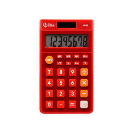 Liderpapel Calculadora xf11 Bolsillo 8 Dígitos Solar y Pilas Color Rojo 115x65x8 mm