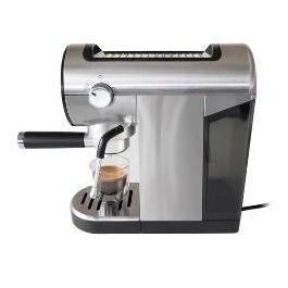 Unold 28636 Piccopresso - Máquina Espresso 0.9L, Café Molido, 20 Bares, Espumador, Negro/Acero Inoxidable