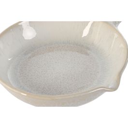 DKD Home Decor Sartén Horeca Blanco Gres Esmaltado Pack 2 Unidades 20.5 x 4 x 31 cm