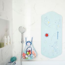 Badabulle Alfombra de Baño Antideslizante XXL 91cm con Indicador de Temperatura Termosensible, 28 Ventosas, Antimoho y Secado Rápido