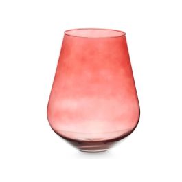 Giftdecor Jarrón de Cristal en Forma de Vaso, 28 cm, Color Teja