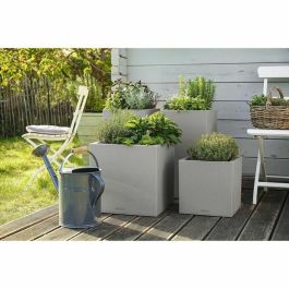 LECHUZA Jardinera Canto Color Cuadrada 40 TODO EN UNO Gris 13720 Precio: 104.49999956. SKU: B1JFJEC7GW