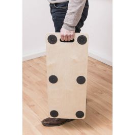 Meister Soporte de Muebles Largo para Suelo Duro 300kg con 6 Ruedas Giratorias 75mm y 6 Almohadillas Antideslizantes 680x290mm