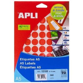 Apli Etiquetas Adhesivas Circulares A5 Ø19 mm Escritura Manual 70 X 8H Rojo Precio: 2.8900003. SKU: B19X4G8KAW