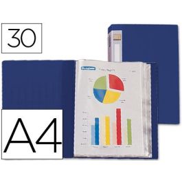 Carpeta Liderpapel Personaliza 37022 30 Fundas Polipropileno Din A4 Azul Lomo Personalizable