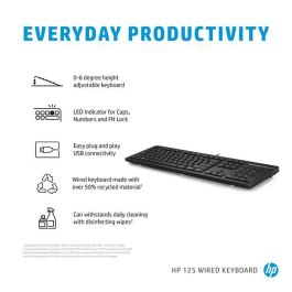 HP Teclado 125 Wired - ESP para Uso Diario y Productividad