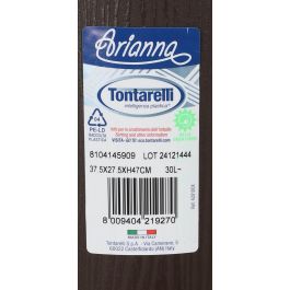 Tontarelli Papelera Baño 30L Apertura Lateral Wenge Arianna 37.5x27.5x47 cm (6 Unidades)