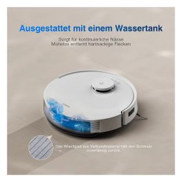 Ecovacs Deebot N20 Plus Robot Aspirador y Fregador Inteligente, Sin Bolsa, Navegación Láser TrueMapping, Compatible con Alexa y Google Assistant, Color Blanco