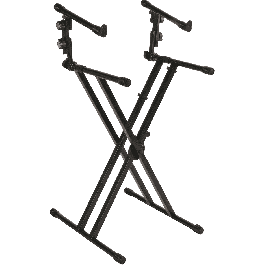 Quiklok Ql642 Soporte de Teclado Doble Perfil en X de Acero 2 Niveles Regulable, Carga Máxima 120 kg, Negro