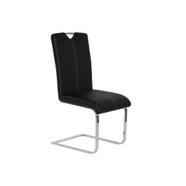 DKD Home Decor Silla de Comedor Moderna | Negro | Materiales: Metal, PU | Dimensiones: 59 cm (Ancho) x 45 cm (Profundo) x 102 cm (Alto)