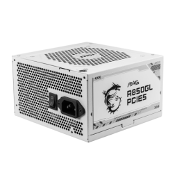 MSI MAG A850GL PCIE5 WHITE Fuente de Alimentación 850W 80 PLUS Gold ATX Blanco Cableado Totalmente Modular Ref. 306-7ZP8A24-CE0