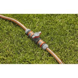Gardena Válvula de Regulación con Acoplamiento, Plástico Gris/Naranja, para Sistema de Riego por Goteo, Macho/Macho