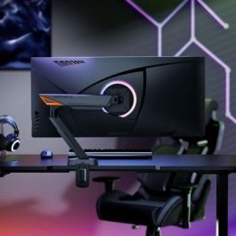 AISENS - SOPORTE DE MESA RGB GAMING CONTRAPESO GIRATORIO E INCLINABLE PARA MONITOR/TV 16KG (3 PIVOTES, 1 BRAZO) DE 17-49, NEGRO-GRIS