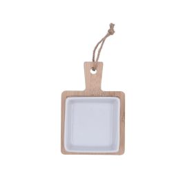 Tabla Aperitivo Bambú Cerámica Tapas Quid 14x10x4,1 cm