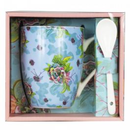 Taza Cerámica Con Cuchara Enesco Flores Precio: 8.49999953. SKU: B1FPKM3DRC