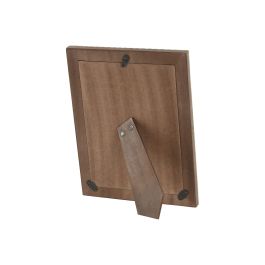 DKD Home Decor Marco de Fotos Moderno 15x20 cm Natural de Mango y Cristal con Rayas 1.8 x 24 x 19 cm