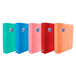 Oxford Carpeta de anillas DIN A4+ tapa extradura 4 anillas 25 mm colores tendencias surtidos