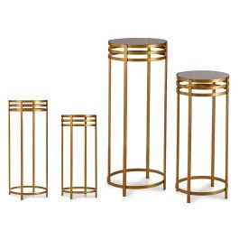 Set 2 Mesas Altas Negro Oro Giftdecor 42.5x105 cm, Cristal y Metal Precio: 148.69000058. SKU: S3609690