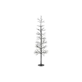 DKD Home Decor Árbol de Navidad Moderno Negro de Metal con Luces LED Cálidas 120 cm Alto x 40 cm Ancho x 40 cm Profundo