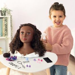 Smoby - Cabezal de peinado afro - Fácil de peinar - 23 accesorios realistas - Labios sensibles al calor - Trampilla de almacenamiento Smoby - Cabezal de peinado afro - Fácil de peinar - 23 accesorios realistas - Labios sensibles al calor - Trampilla de almacenamiento