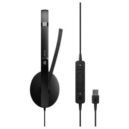 EPOS Auriculares Adapt 160T USB II para Oficina y Centro de Llamadas, Binaurales, Diadema, Conexión USB, Micrófono con Cancelación de Ruido, Color Negro