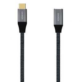 AISENS - CABLE USB 3.2 GEN2x2 ALUMINIO 20GBPS 5A 100W, TIPO USB-C/M-USB-C/H, GRIS, 1.0M