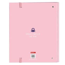 Benetton Carpeta 4 Anillas "Vichy" Recambiable 27x32x3,5cm Poliéster Rosa Claro