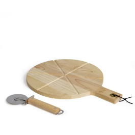 Livoo MES138 Juego de Pizza de Madera de Caucho con Cortador, 40 x 30 x 1.5 cm Precio: 30.50000052. SKU: B12HAAC2G8