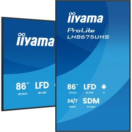 IIYAMA LH8675UHS-B2AG Pantalla LED 85.6" 4K Ultra HD 3840x2160 IPS para señalización digital con WiFi, 3xHDMI, 2xUSB, DisplayPort Precio: 2731.50000057. SKU: B12D9JM73Z