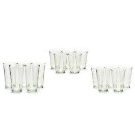 Vivalto Set 18 Vasos Líneas Vidrio Transparente 17x25x40 cm (Set de 3)
