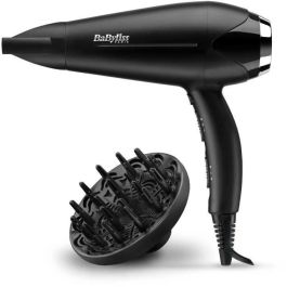 Babyliss D572DE Secador de Pelo Turbo Smooth 2200W con Tecnología Iónica Anti-Encrespamiento, Difusor Grande y Boquilla Concentradora