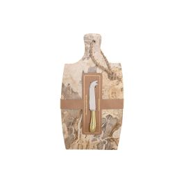 DKD Home Decor Tabla de Cortar Moderna de Mármol y Acero Inoxidable Beige Dorado 38x20x1.5 cm Set de 2 DKD Home Decor Tabla de Cortar Moderna de Mármol y Acero Inoxidable Beige Dorado 38x20x1.5 cm Set de 2