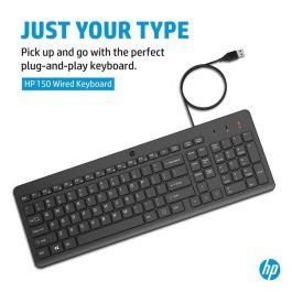 HP 150 Teclado con Cable USB Plug and Play Cómodo para Escritorio HP 150 Teclado con Cable USB Plug and Play Cómodo para Escritorio