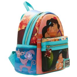 Loungefly Mochila Disney Aladdin Jasmine 25cm, cuero vegano, detalles estampados y forro a juego