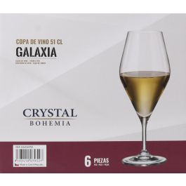 Bohemia Set de 6 Copas de Vino de Cristal Colección Galaxia, 510 cc (4 Cajas)