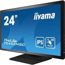 Iiyama Monitor Táctil 24" T2452MSC-B1, IPS, Full HD, Capacitivo 10 Puntos, HDMI, DisplayPort, USB, VESA 100x100, Negro