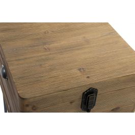 DKD Home Decor Mesita Auxiliar Estilo Loft Colección Soho con Baúl Madera Metal Natural 51x74x49 cm