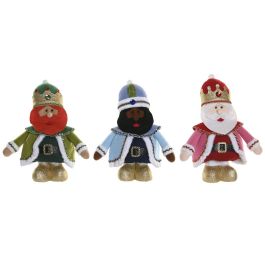 DKD Home Decor Figura Navidad Reyes Magos Extensible Poliéster Multicolor 15 x 66 x 30 cm (3 Unidades)