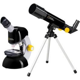National Geographic Kit Telescopio Refractor 50mm (18-29x) + Microscopio Infantil (40-640x) con 3 Objetivos LED