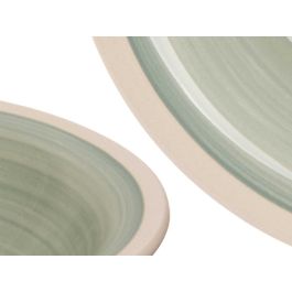 Vessia Plato Hondo de Gres Verde con Borde, 21 cm (36 Unidades)