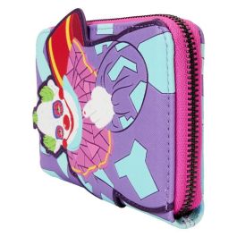 Loungefly Cartera Killer Klowns Piel Vegana Brilla Oscuridad - Billetera Azul Claro y Morado con Cremallera