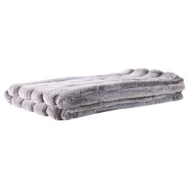 Home Deco Factory Manta Imitación Piel Gris Lounge 120x150 cm Suave Pelo Sintético