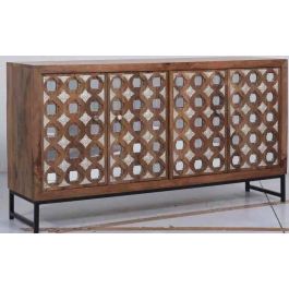 Buffet Indio DKD Home Decor Natural Plateado 38 x 80 x 150 cm